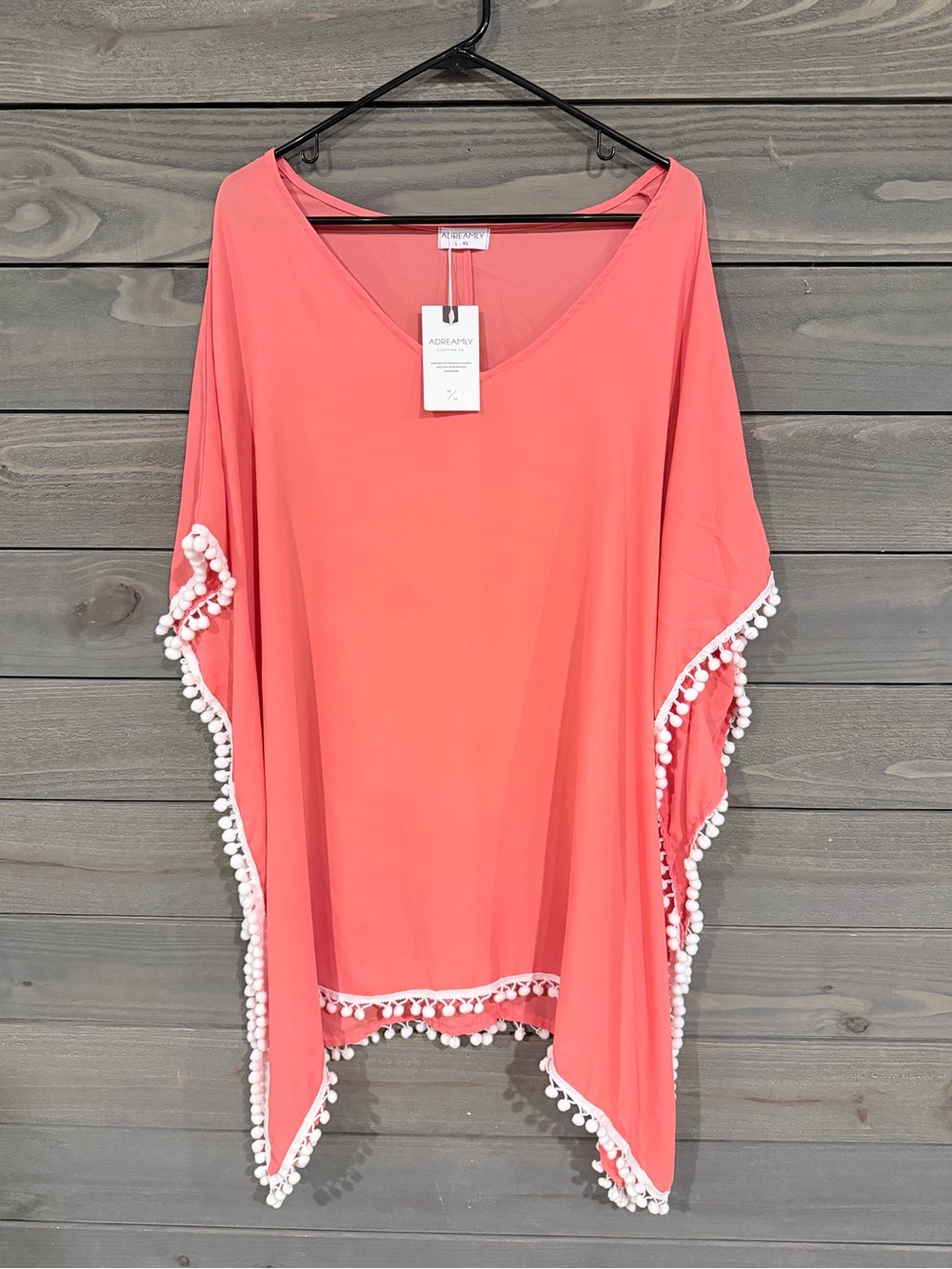 Adore Me Coral Pom-Pom Swim Coverup
